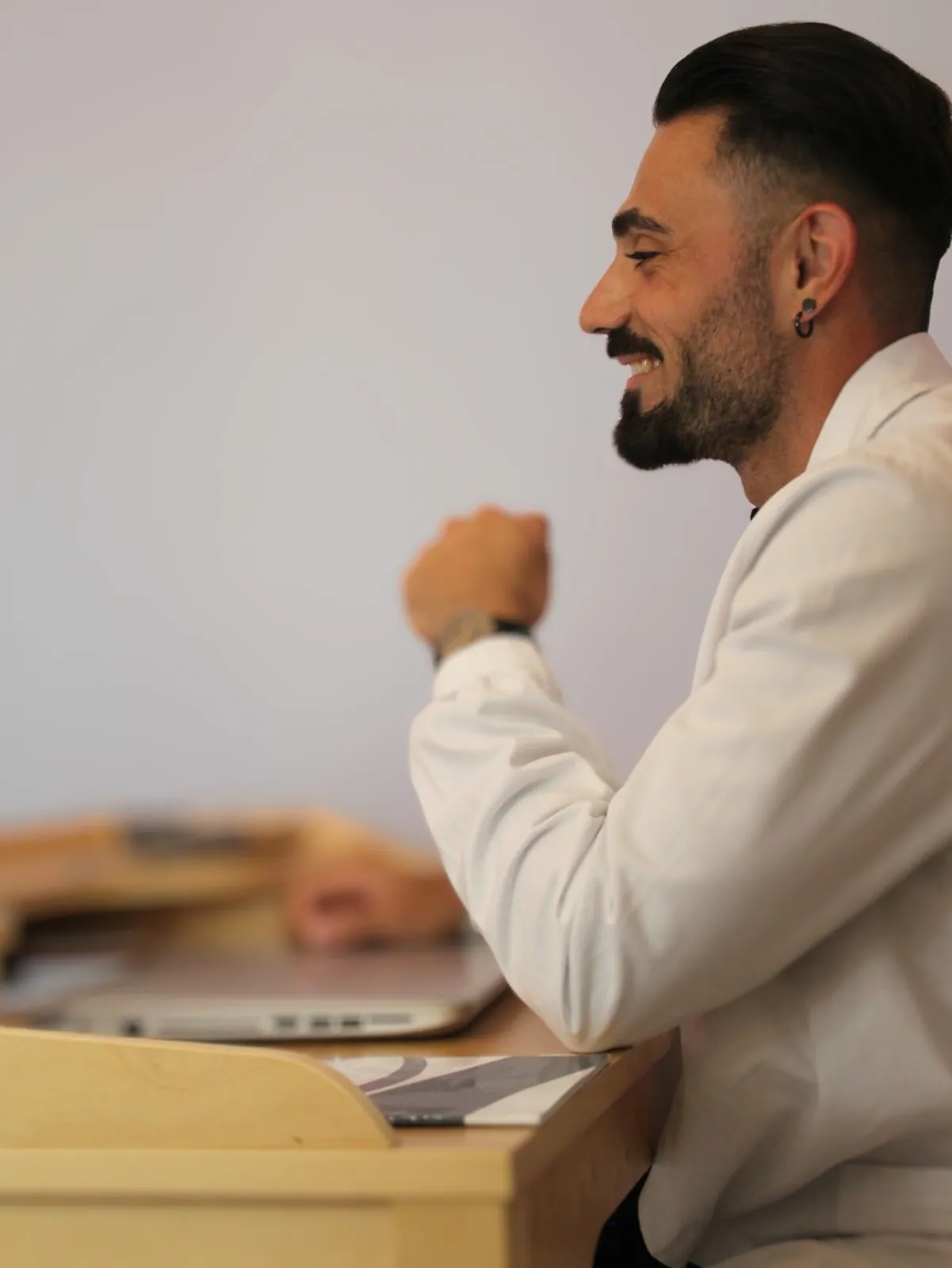 Luca Casella durante una consulenza nutrizionale