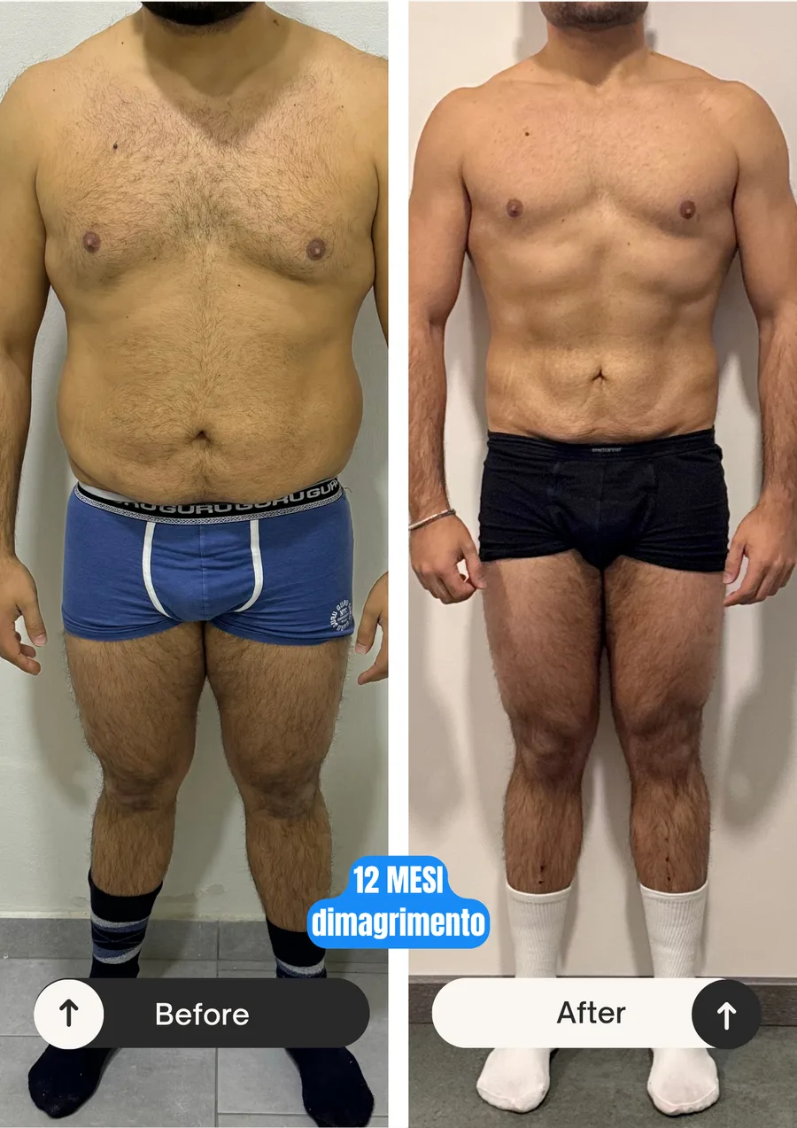 Prima e dopo: 12 mesi di dimagrimento (uomo)